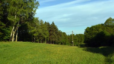 Yeşil manzara Kokorin castle yakınındaki