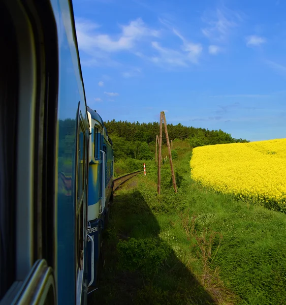 Moravia near Rosice from train — Stock Photo, Image