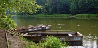 Dunajec dağlarında Pieniny nehrinde tekne