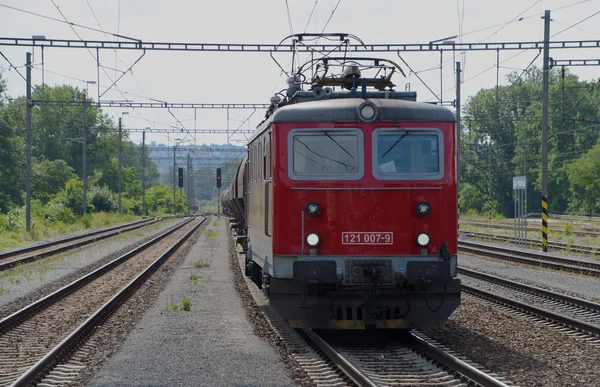 Trens na estação Praga Holesovice — Fotografia de Stock