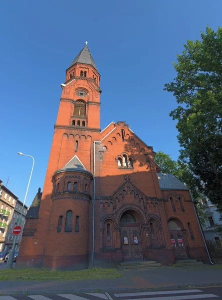 Igreja vermelha em Usti nad Labem cidade — Fotografia de Stock