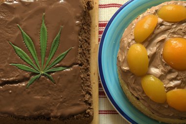 Hindistan cevizi ile çikolata marijana kayısı pasta