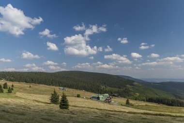 Krkonose dağlarda yaz güneşli gün