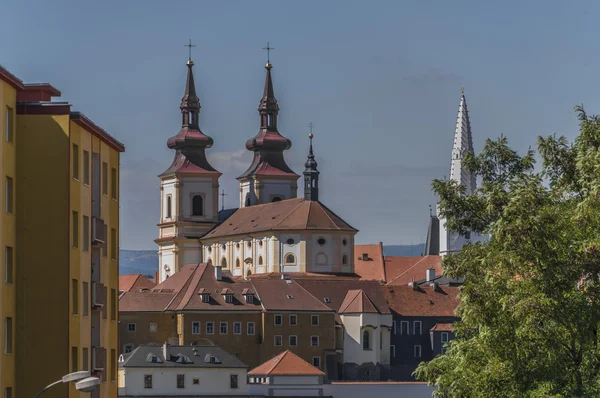 Kadaň město v den bouře — Stock fotografie