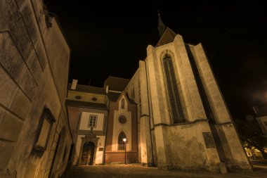 Ceske Budejovice şehirdeki gece