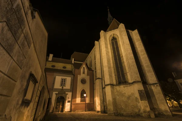 Noche en la ciudad de Ceske Budejovice — Foto de Stock