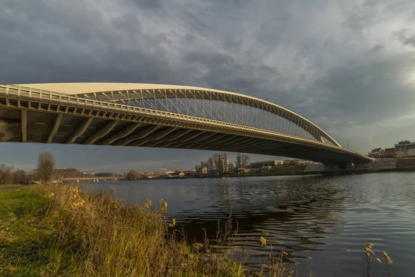 Jembatan New Trojsky Praha Holesovice Bagian Dari Modal Musim Gugur — Stok Foto