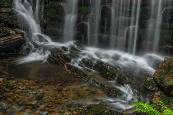 Vodopád Obce Kouty Nad Desnou Letním Dni Lese — Stock fotografie
