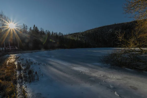 Plesner See Mit Eis Und Schnee Winter Schöner Sonniger Frischer — Stockfoto
