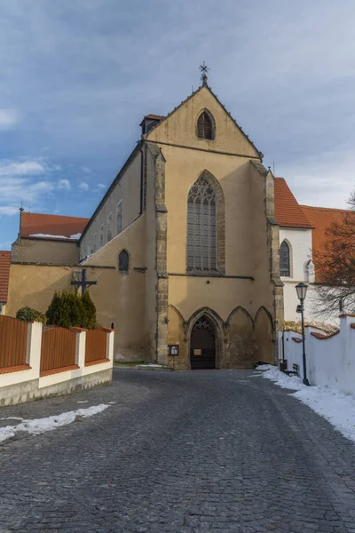 Zlata Koruna Kloster Vintern Solig Kall Snöig Morgon — Stockfoto