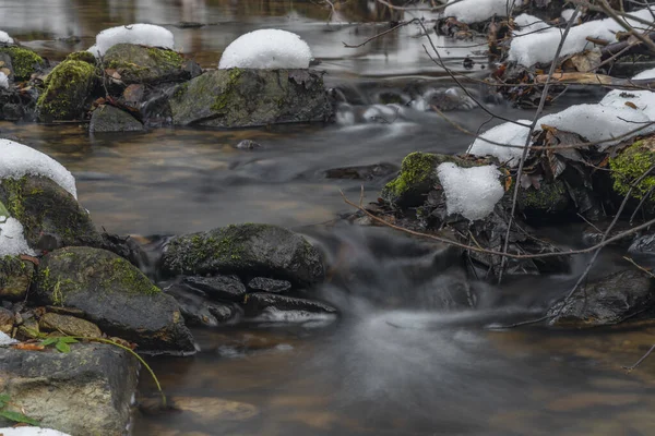 Kokotinsky Dick Creek Green Moss Stone Winter Cold Day South — Foto de Stock