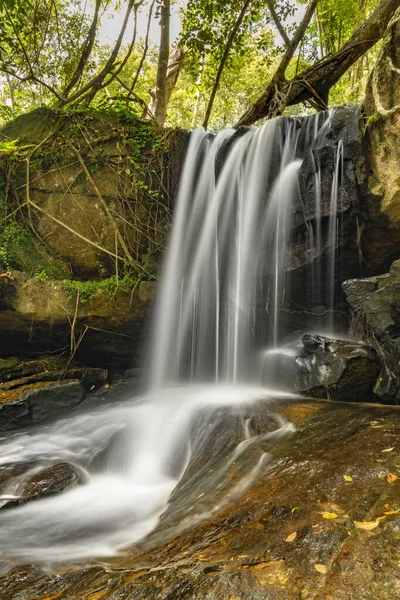 Waterfall Kbal Spean White Water Cambodia Rainy Color Fresh Forest — Stock Photo, Image