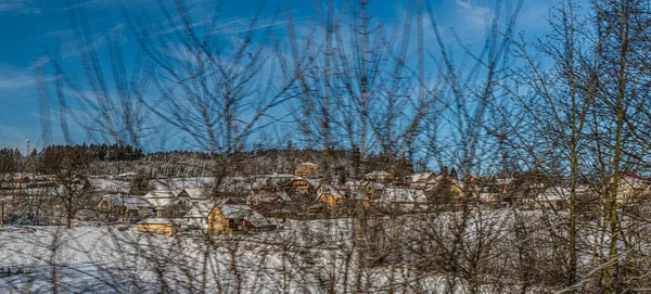 Střední Čechy Mezi Benešovem Táborem Slunné Chladné Zimě Krásný Den — Stock fotografie