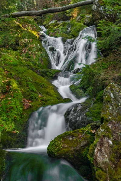 Cerna Strz Waterfall Cerny Creek Sumava National Park Spring Day — Stock Photo, Image