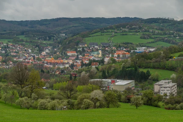 Wiesen Und Wälder Der Nähe Der Stadt Vizovice Nach Starkem — Stockfoto