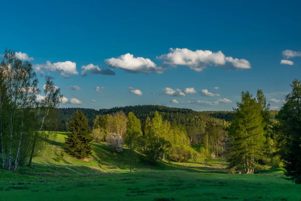 Abend Mit Sonnenuntergang Der Nähe Der Stadt Nejdek Mit Frischem — Stockfoto