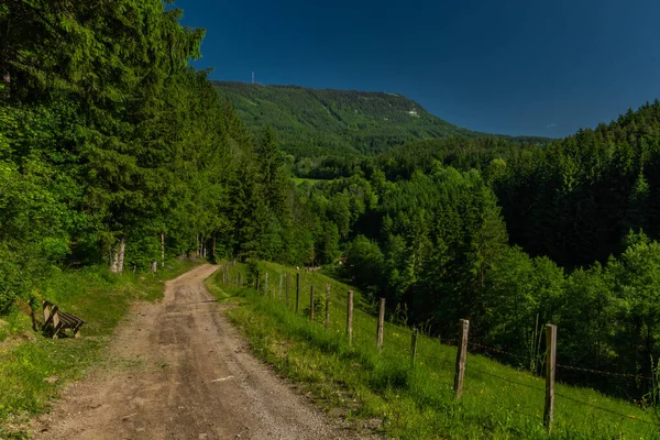 Schockl Kopec Města Sankt Radegund Letní Barvě Čerstvé Ráno — Stock fotografie