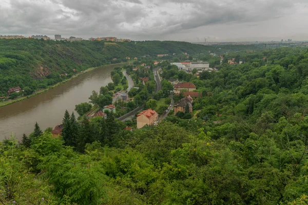 Blick Auf Das Tal Der Moldau Der Nähe Von Prag — Stockfoto