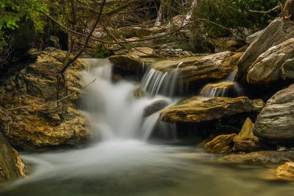 Nice Color Clean Wild Creek Huttschag Village Summer Hot Day — Stock Photo, Image