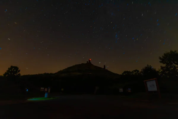 Вид Руины Замка Хазмбурк Севере Германии Ночной Звездой — стоковое фото