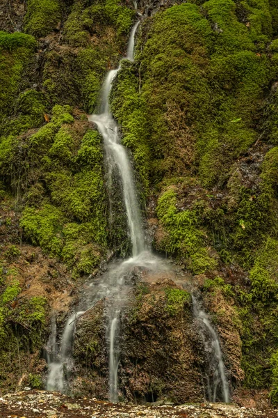 Petite Cascade Près Ruisseau Hrdzavy Couleur Matin Été Dans Vallée — Photo