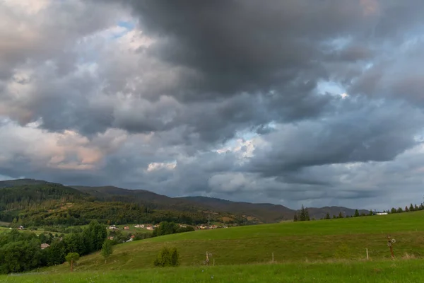 Farbiger Sonnenuntergang Der Nähe Des Dorfes Michalova Nationalpark Muranska Planina — Stockfoto