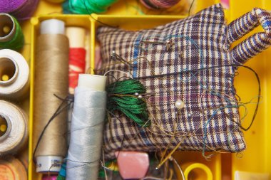 skeins konu ve bir kutu içinde iğneler