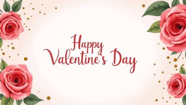 Güller ve kalplerle Sevgililer Günü arkaplanı. tebrik kartı