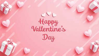 Sevgililer Günü geçmişi, kalpler ve hediye kutuları.