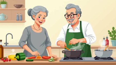 mutlu aile birlikte mutfak yemek