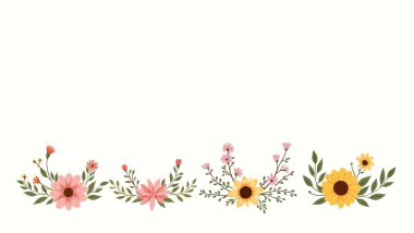 Çiçek ve yapraklardan oluşan bir çerçeve.