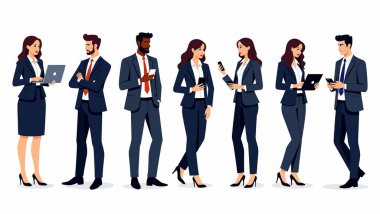 vektör karikatür iş ekibi, düz tasarım.