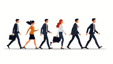 İş ekibinin vektör illüstrasyonu.