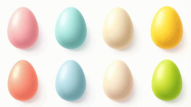 Renkli paskalya yumurtaları. beyaz üzerine izole