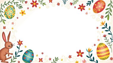 Sevimli tavşan ve yumurta Paskalya kartı