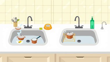 Mutfak lavabosu düz tasarımda