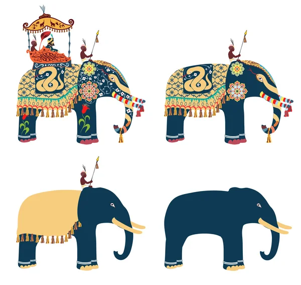 India. Elefante decorado . — Archivo Imágenes Vectoriales