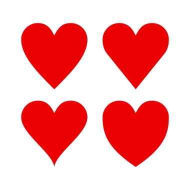 kırmızı kalp vektör simgesi koleksiyonu