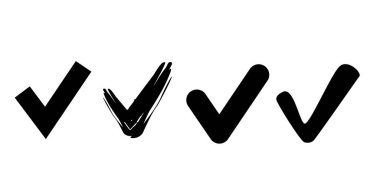 collection of check mark icons in various shapes