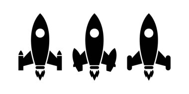 Basit roket simgesi seti