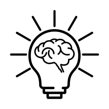 Işık ve beynin kombinasyon simgesi