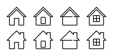Taslak ev simgeleri kümesi