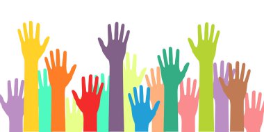 Renkli eller arka planda