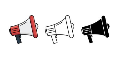 megafon simgesi illüstrasyon koleksiyonu