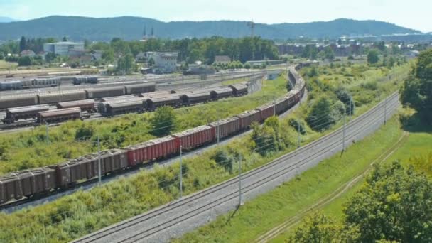 Aerea HD: Cargo Train Partenza — Video Stock