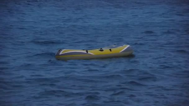Floating Rubber Boat — Stock Video