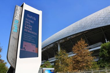 Inglewood, California - 24 Ekim 2025: SoFi Stadyumu, Los Angeles metropolitan bölgesindeki 1001 Stadyumu Dr Inglewood 'da ikonik spor ve eğlence merkezi