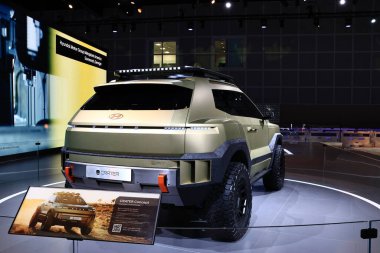 Hyundai CRATER Konsepti 2025 Los Angeles Otomobil Fuarı 'nda. Los Angeles Otomobil Fuarı Kuzey Amerika 'daki en büyük otomobil fuarlarından biridir.