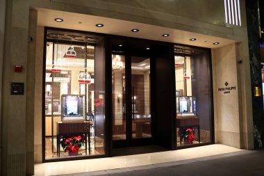 Beverly Hills, California - 30 Kasım 2025: PATEK PHILIPPE lüks saat butiği Rodeo Drive, Beverly Hills