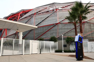 Inglewood, California - 12 Aralık 2025: Intuit Dome 'un dış görünümü, modern spor ve eğlence alanı
